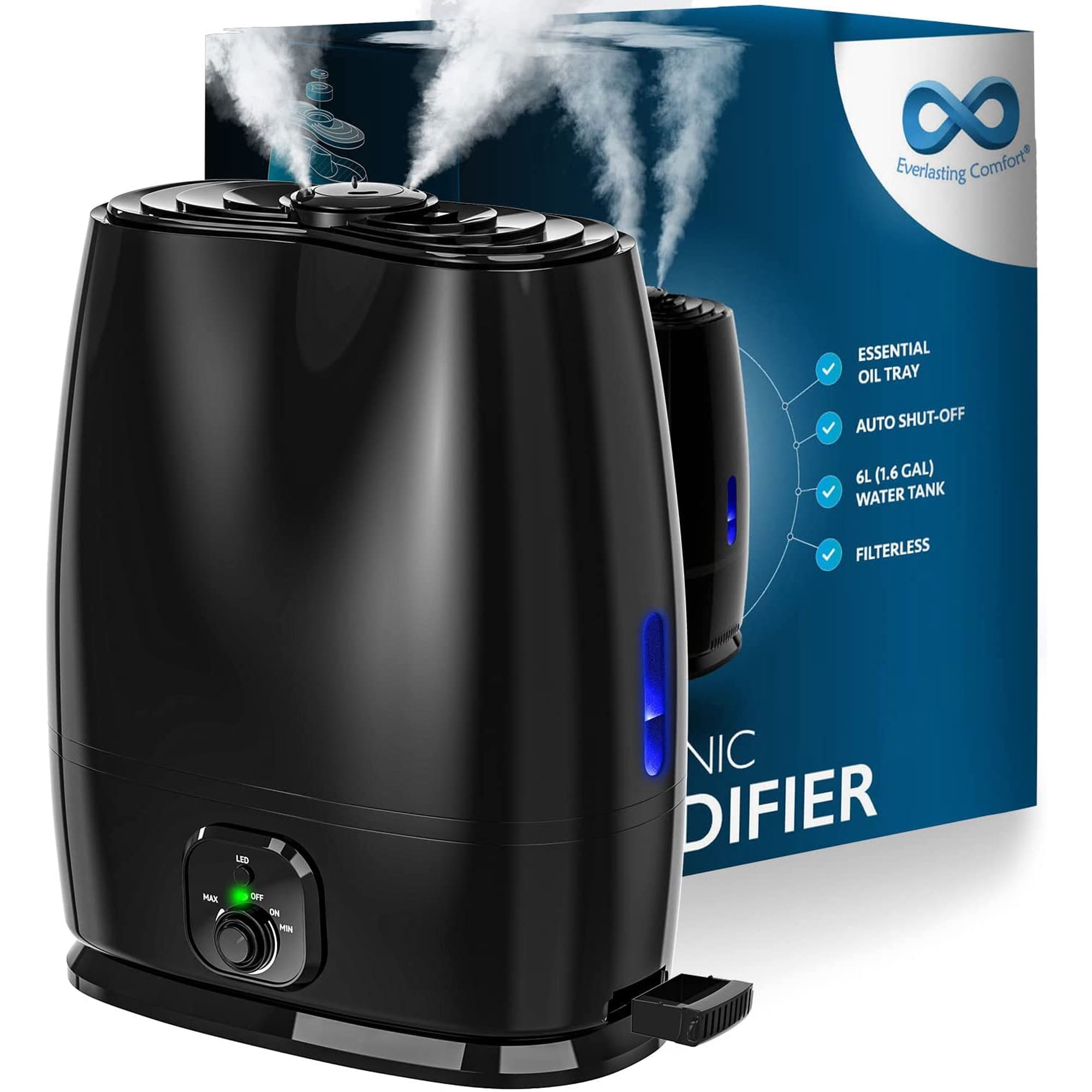 Humidificateurs pour chambre à coucher, humidificateurs silencieux de 8 L pour grande pièce avec minuterie, embout à 360°, boîte d'arôme, humidificateur à brume froide à ultrasons 3 Humidificateurs pour chambre à coucher, humidificateurs silencieux de 8 L pour grande pièce avec minuterie, embout à 360°, boîte d'arôme, humidificateur à brume froide à ultrasons 3