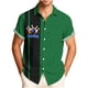 thumbnail image 4 of Ceisia Men's Summer St. Patrick's Day Casual Loose Fit Short Sleeve Turndown Collar Shirt Green Black Stripe Bowling Explosion Letter Print 4-Way Stretch Fabric Blue XXXL Gifts, 4 of 6