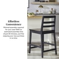 thumbnail image 3 of Walker Edison Modern Solid Wood Counter Stool, Set of 2, Black, 3 of 15