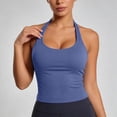 thumbnail image 2 of CUSTG Women Solid Color Sleeveless Workout Yoga Tank Tops With Built In Bra Racerback Athletic Camisole For Fitness Running And Sports O-Neck Leisure Ladies Summer Shirts, 2 of 4