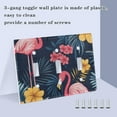 thumbnail image 3 of Yayeee Toggle Light Switch Wall Plate 3-Gang 6.37"x4.48" Decorative Outlet Cover, Red Floral Flamingo, 3 of 7
