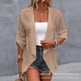 thumbnail image 2 of Mandylandy-Kimono informal holgado para mujer, cárdigan de punto abierto a la moda, prendas de vestir, prendas de vestir cortas de Color sólido, abrigos, 2 of 5