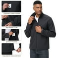 thumbnail image 3 of Satankud Men's Softshell Jacket Fleece Lined Waterproof Stand Collar Soft Lightweight Shell Rain Jacket Windbreaker Outdoor Hiking Grey 2XL, 3 of 9