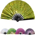 thumbnail image 1 of EIMELI Line Dance Popping Fan  Pop Line Dance Handheld Folding Fan with Loud Clappers  Rave Snap Clack Popping Fans  Large Metal Fans  Chinese & Japanese Style Boots on The Ground, 1 of 7
