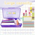 thumbnail image 3 of Purple Pencil Case, Pencil Box, Crayon Box, Plastic Pencil Box, Large Capacity Pencil Case, Hard Pencil Case Organizer, Clear Pencil Case, Purple Pencil Box Organizer, Big Pencil Case, Pencil Boxes, 3 of 7