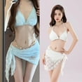 thumbnail image 3 of 3 Pcs Bathing Suit for Women Metal Chain Swimwear Ladies Backless Swimsuit, 3 of 18