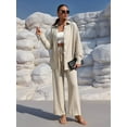thumbnail image 2 of Women'S Summer Long Suit Two-Piece Shirt Top Trousers Casual Beach Vacation Two-Piece Sportswear  S, 2 of 8