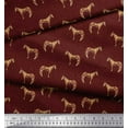 thumbnail image 3 of Soimoi Red Heavy Satin Fabric Horse & Dot Animal Print Sewing Fabric BTY 56 Inch Wide, 3 of 3
