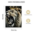 thumbnail image 2 of Nawypu   Lion Canvas Wall Art Black and White Animals Painting Print Lion with Crown Picture Living Room Decor Frame, 2 of 5