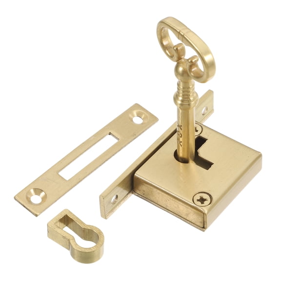 Luxshiny 1 Set Of Desk Drawer Lock Brass Golden Vintage Lock With Key For Office Use