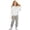 White, variant on JIAYUE Girls 2 Piece Outfits Baggy Raglan Long Sleeve Solid Color Hoodies With Pocket Sweatpants Sets For Daily Casual,3-4 Years