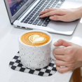 thumbnail image 4 of 4pcs cute plaid PVC coasters, creative insulation cups mat., 4 of 5