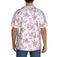 thumbnail image 3 of Uemuo Rose Flowers Pattern Cotton Linen Short Sleeve Shirts,Casual Lightweight Button Down Shirts,Vacation Beach Summer Tops-Large, 3 of 7