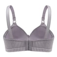 thumbnail image 3 of WTOBBY Women's Comfort Underwire Bra: Fashion Thin Moulded Cup with Plaid Pattern Design, Smooth T-Shirt Bra with Three Rows of Adjustable Back Hooks for Perfect Fit,Gray S, 3 of 4