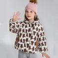 thumbnail image 2 of Ruyang Kids Cute Bear Puffer Jackets Little Boys Girls Floral Graphic Hooded Down Coat Winter Padded Warm Cotton Outwear, 2 of 5