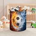 thumbnail image 7 of Qzaxky Soccer Laundry Basket Organizer Foldable Tall Large Laundry Basket Collapsible Folding Laundry Basket Dirty Clothes Fabric, 7 of 7
