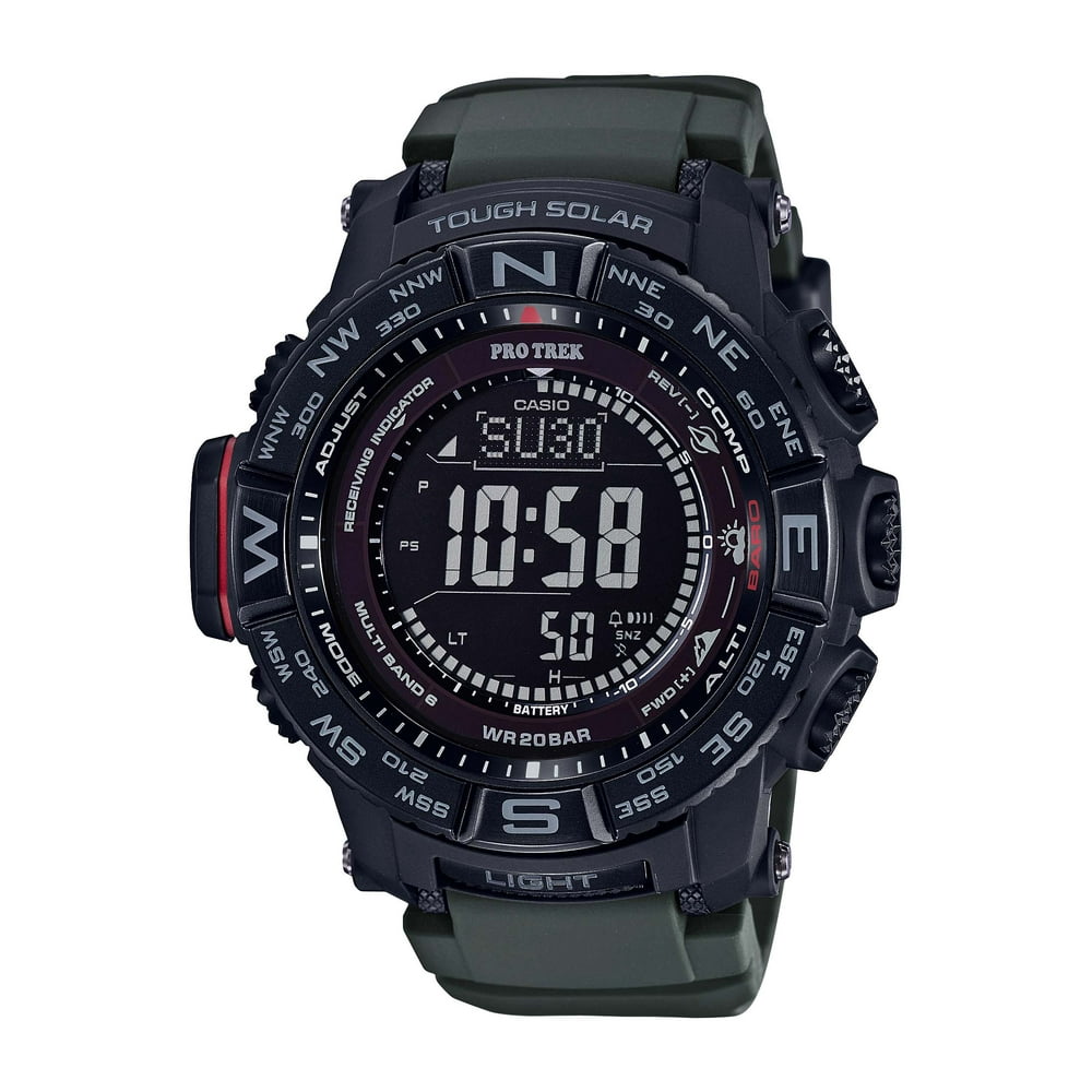 Casio Casio Men's PRO TREK Atomic Solar Triple Sensor Watch, Green