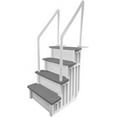 thumbnail image 2 of Aqua Select White Anti-Slip Pool Steps with Gray Steps and White Outside Flip-up Safety Ladder, 48-54"H, 2 of 7
