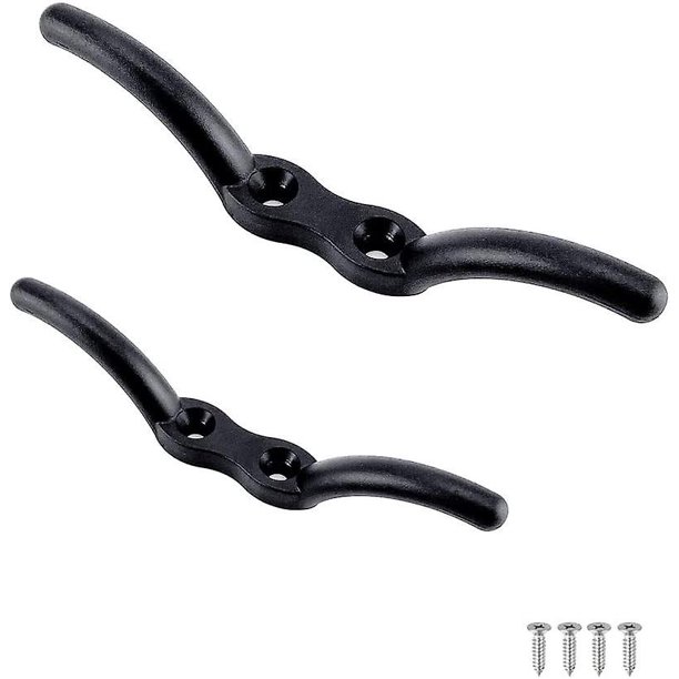 Paquete de 2 abrazaderas de cuerda de nailon negro de 4" de grado marino
