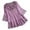 Purple, variant on Women Vintage Lace Patchwork Bow V-Neck Three Quarter Blouses T-Shirt Clearance