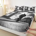 thumbnail image 3 of Homewish King Size 4-Piece London Big Ben Valentine's Day Microfiber Bed Sheets for Kids, 3 of 7