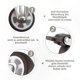 thumbnail image 2 of Heavy Duty Rubber Swivel Caster with M8 Threaded Stem, 1.5 Inch Wheel, 8mm Thread Diameter, 20mm Length, Set of 2 for Trolleys & Furniture, 2 of 5