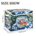 thumbnail image 5 of Yayeee Collapsible Cube Storage Bin with Lid Fabric Closet Decorative Basket with Handles, Red Goldfish, 5 of 7