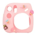 thumbnail image 4 of Funda ligera para cámara instantánea con correa para el hombro, funda protectora de silicona suave para Instax Mini 7 Plus, color rosa postre, 4 of 14