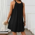 thumbnail image 5 of Htigea Womens Halter Swimsuit Coverups Textured Sleeveless Bikini Cover Up Dress Solid Color Summer Sundress Black,S, 5 of 6