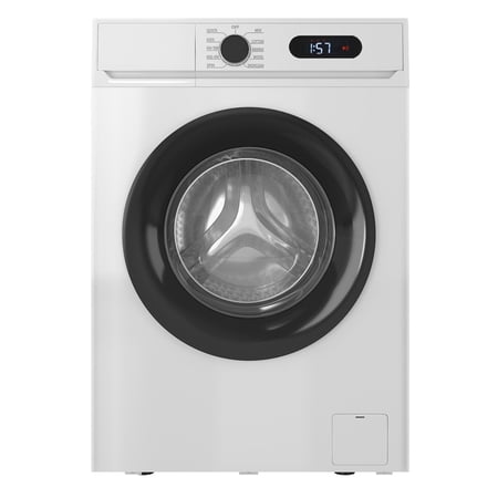 TABU 4.5 Cu. Ft. Front Load Washer, Full Size Washing Machine with 9 Cycles, Auto Balance, Load Detect, LED Display, 110V, White