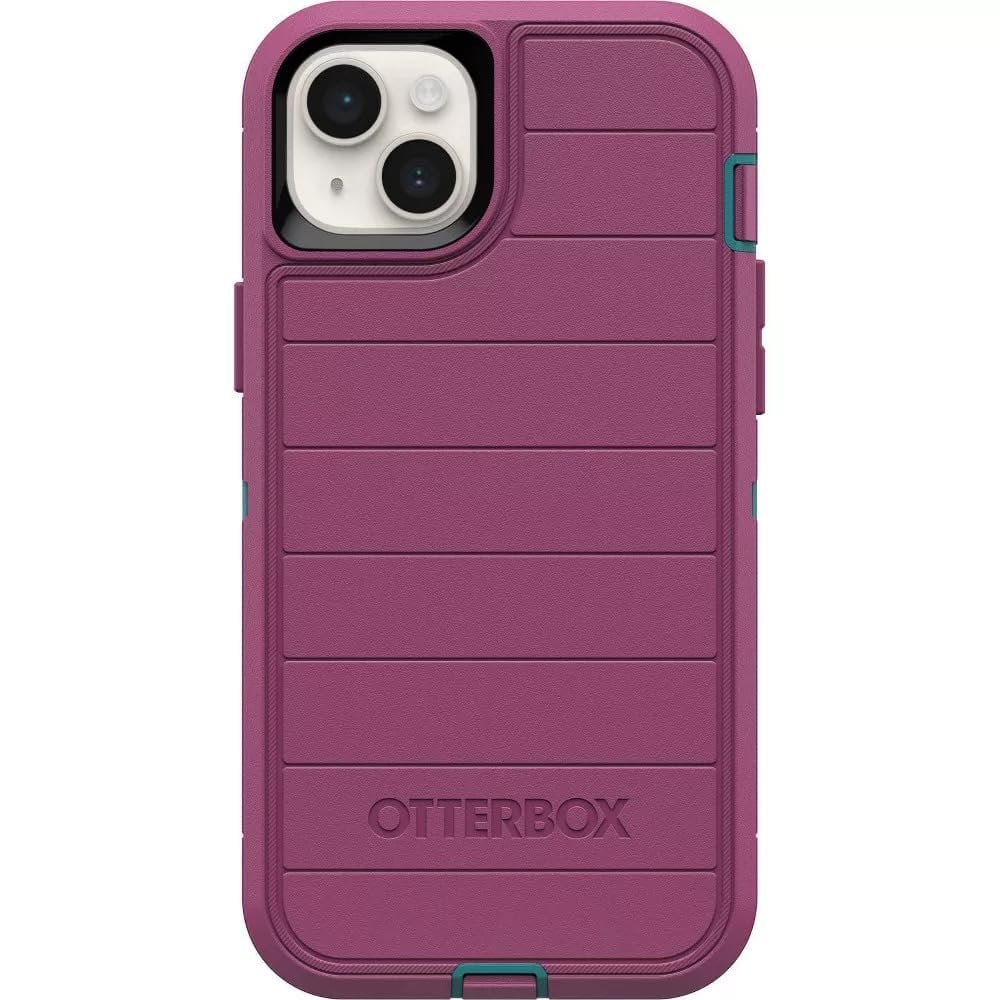 OtterBox iPhone 14 Plus Only - Defender Series Screenless Edition Case - Canyon Sun Pink - Holster Clip Included - Microbial Defense Protection - Non-Retail Packaging
