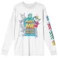 thumbnail image 6 of Looney Tunes Meet Me Under The Mistletoe Crew Neck Long Sleeve White Adult Tee-XL, 6 of 7