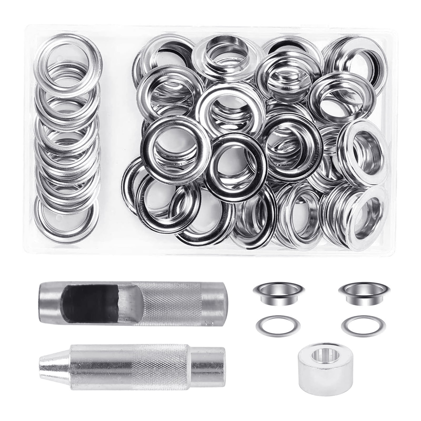 50 Sets 20mm Metal Grommets Kits Eyelet Tool Eyelets and Grommet Set for Leather Fabric Belt Shoes Accessories