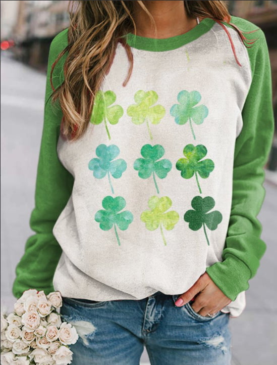 St Patricks Day Shirt Women Cute Gnomes Green Sweatshirts Long Sleeve Raglan Clover Graphic Tees Funny Holiday Tops 