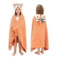 thumbnail image 1 of Toalla de baño para bebé con capucha estilo zorrito de rizo 100% algodón color naranja, 1 of 7