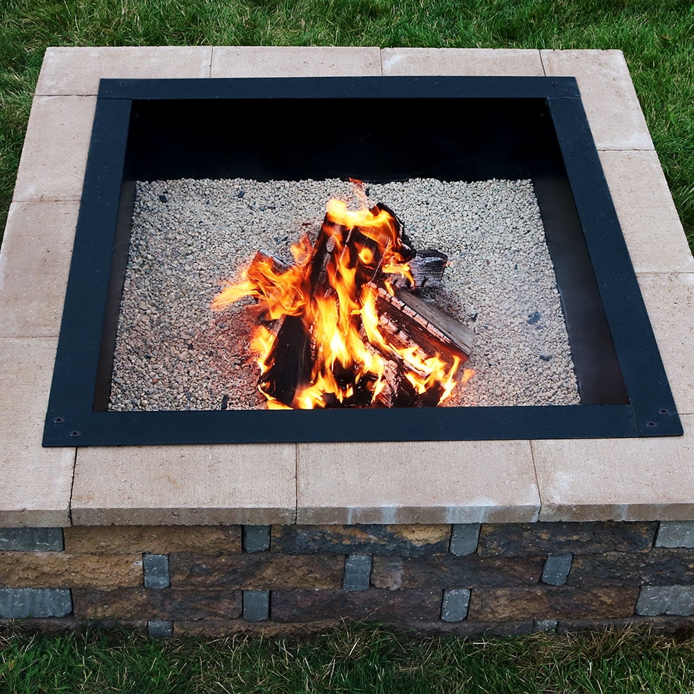 Sunnydaze Large Square Fire Pit Ring Insert Diy Firepit Rim Liner