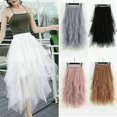 thumbnail image 1 of Jupe en Tulle pour Femmes Taille Élastique Jupe Longue en Maille, 1 of 3