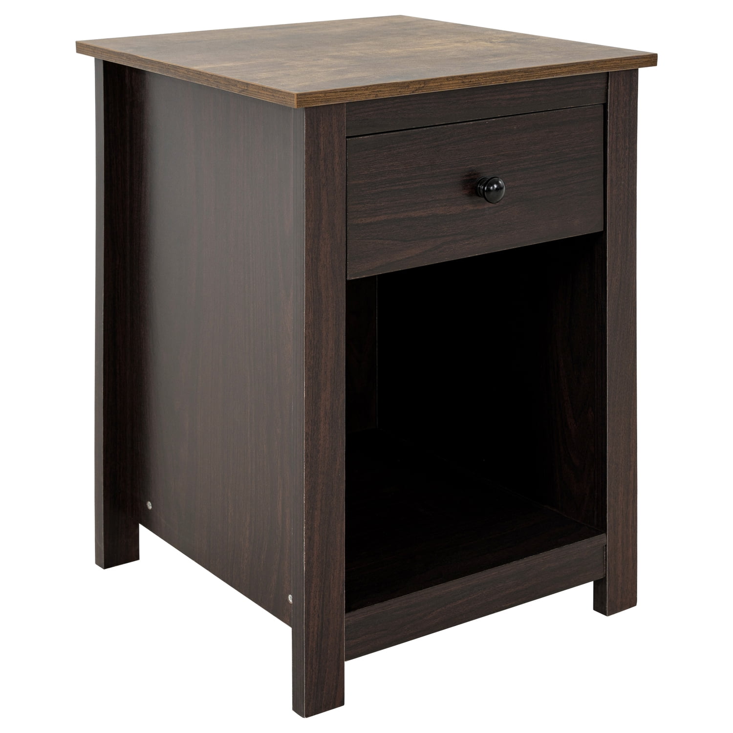 Peyton End Table with Drawer and Shelf, 2 Tier Side Table Storage