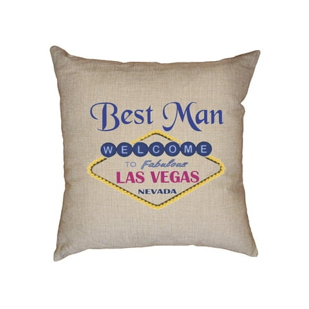 Best Man Bachelor Party Las Vegas Nevada Decorative Linen Throw Cushion Pillow Case with (Best Carrot Cake Las Vegas)