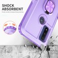 thumbnail image 6 of Feishell Back Case Fit for Motorola G Pure,Shock Resistant Hybrid 3-In-1 Rotatable Finger Ring Kickstand Support Magnetic Car Mount Anti-Scratch Protective Phone Cover,Purple, 6 of 8