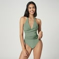 thumbnail image 2 of Stylish Swimwear One Women V Neck Control Bathing Suit Ruched Swimsuits for and Comfort, 2 of 8