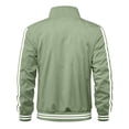 thumbnail image 5 of Men's Track Jacket Stand Collar Zip Up Windbreaker with Stripe Sleeves Casual Sport Coat Outerwear, XL, 5 of 7