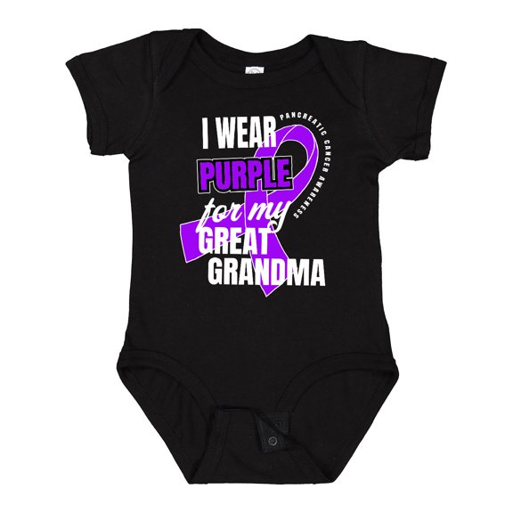 Inktastic I Wear Purple for My Great Grandma Pancreatic Cancer Awareness Boys or Girls Baby Bodysuit