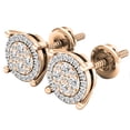 thumbnail image 4 of Dazzlingrock Collection Round White Diamond Cluster Flower Screwback Stud Earrings for Women (0.25 ctw, Color I-J, Clarity I2-I3) in 10K Rose Gold, 4 of 6