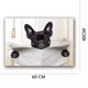 thumbnail image 3 of Pósteres con pinturas en lienzo de periódico para leer perros divertidos, imagen artística de pared para decoración del hogar, sala de estar y baño, 3 of 4