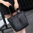 thumbnail image 6 of Mwjwdo Women's Vintage Oil Wax Leather 4-Piece Tote Bag Set, Solid Color Top Handle Satchel Crossbody Handbags for Daily Commute Black, 6 of 6