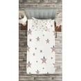 thumbnail image 3 of Ambesonne 4th of July Quilted Bedspread Set 2 Pcs, Scattered Stars, Twin Size, Ruby Navy Blue White, 3 of 3