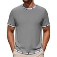 thumbnail image 2 of Men's Solid Color Basic Casual Short Sleeve Crewneck T-Shirt Top Tee for Daily Streetwear Loungewear Gym Workout Modern Fashion Essential | AESTIVO,Gray 2XL, 2 of 8