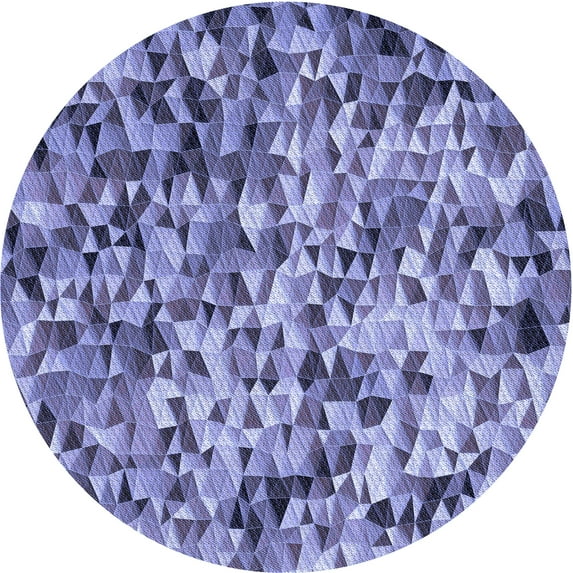 Ahgly Company Machine Washable Indoor Round Transitional Deep Periwinkle Purple Area Rugs, 7' Round