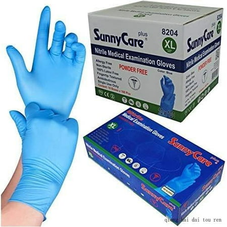 

#8204 1000/1cases blue nitrile medical exam gloves powder free chemo-rated (latex vinyl free) x-large